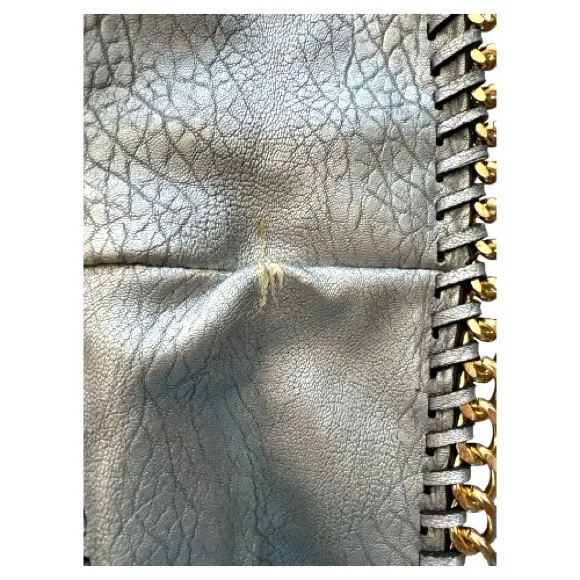 Silver & Gold Tone Chain-Trimmed Shoulder Bag - Picture 8 of 11